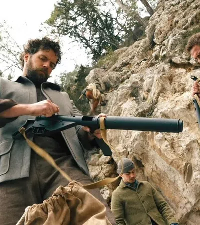 a group of men holding guns