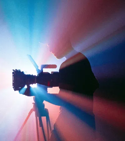 a person holding a camera