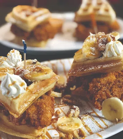 a plate of desserts