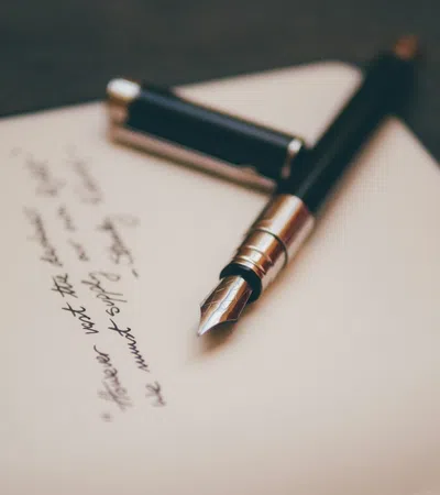 a pen and a piece of paper