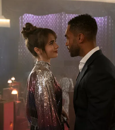 a man and woman kissing