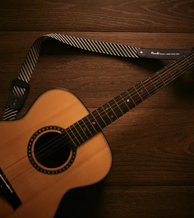 a brown electric guitar