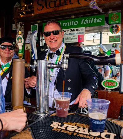 a man and woman at a bar