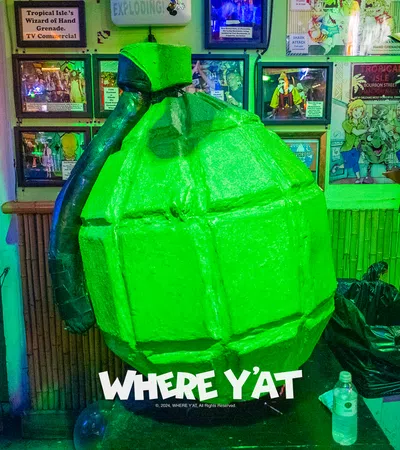a green plastic bag