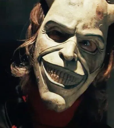 a man with a painted face