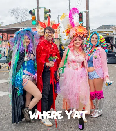 Parading through the French Quarter and the Marigny observing unique costumes with great vibes on Tuesday February 17, 2026 #mardigras2026 Whereyatnola2026