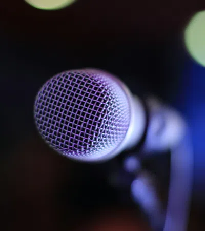 a close up of a microphone