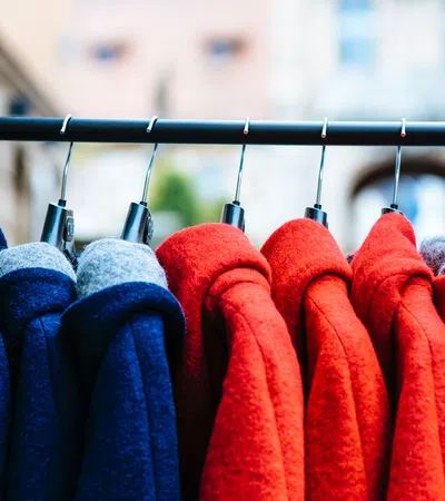 a rack of clothes