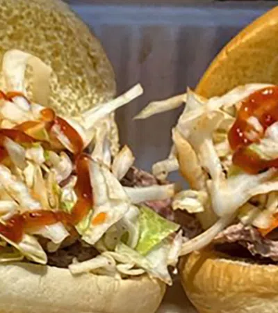 a close up of a sandwich