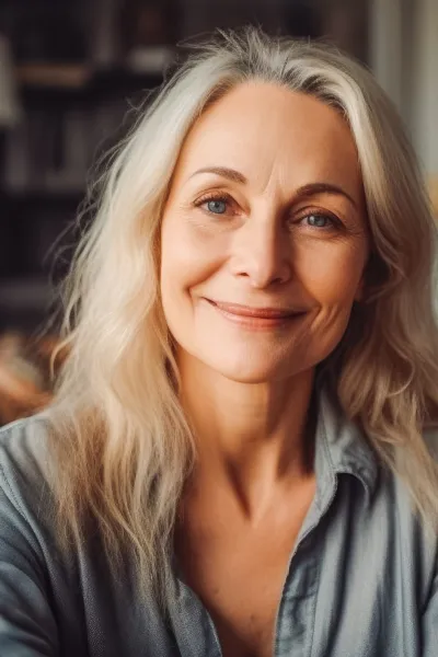 a woman smiling at the camera