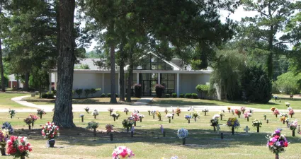 a large cemetery with many people