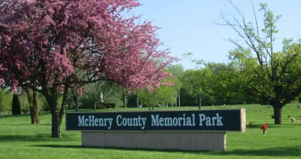 a sign in a park