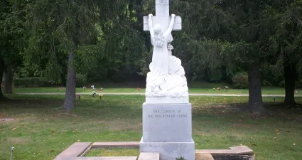 a statue in a park