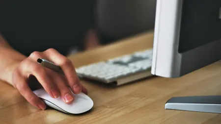 a person using a computer mouse