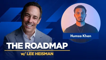 Professional podcast cover featuring Lee Heisman and Humza Khan with bold text THE ROADMAP.