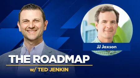 Podcast cover featuring Ted Jenkin and JJ Jaxson with title The Roadmap on blue background