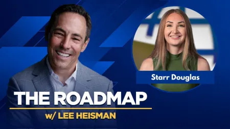 Podcast cover featuring Lee Heisman and Starr Douglas on a blue background with the title The Roadmap.
