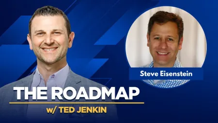Podcast cover featuring Ted Jenkin and Steve Eisenstein titled The Roadmap with a blue background