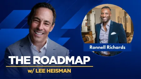 The Roadmap podcast banner featuring hosts Lee Heisman and Ronnell Richards with blue geometric background.