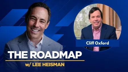 Smiling host Lee Heisman and guest Cliff Oxford in a promotional image for The Roadmap podcast episode.