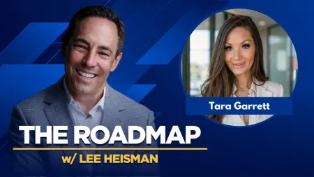 Podcast cover for The Roadmap with Lee Heisman featuring guest Tara Garrett on a blue background.