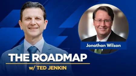 The Roadmap podcast cover featuring Ted Jenkin and Jonathan Wilson on a blue background with text.