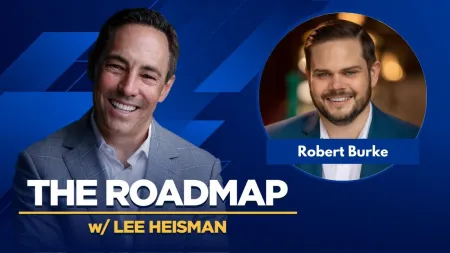 The Roadmap podcast banner featuring Lee Heisman smiling and Robert Burke in a circular inset on a blue background.
