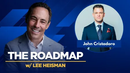 The Roadmap podcast cover with hosts Lee Heisman and John Cristadoro in professional attire on blue background.