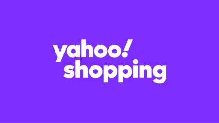 Yahoo Shopping logo with white text on a purple background representing online retail.