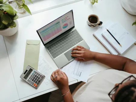 a person working on the laptop