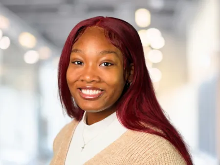 a woman with red hair