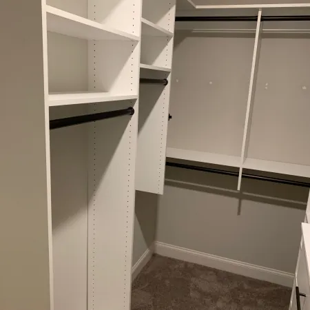 a white shelving unit