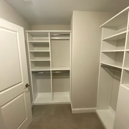 a white shelving unit