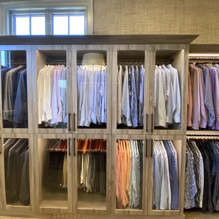 a closet full of clothes