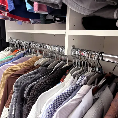 a closet full of clothes