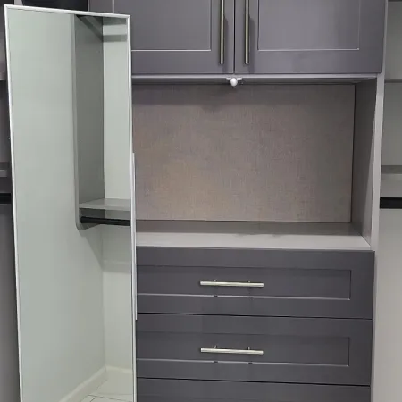 a cabinet with drawers