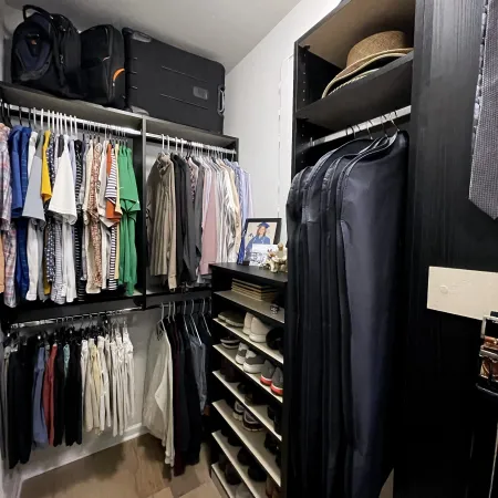 a closet full of clothes