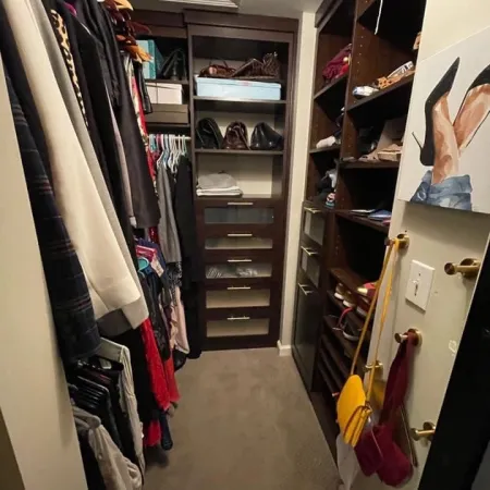 a closet full of clothes