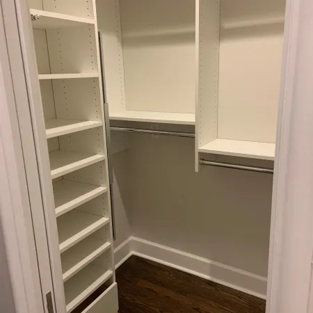 a white shelving unit