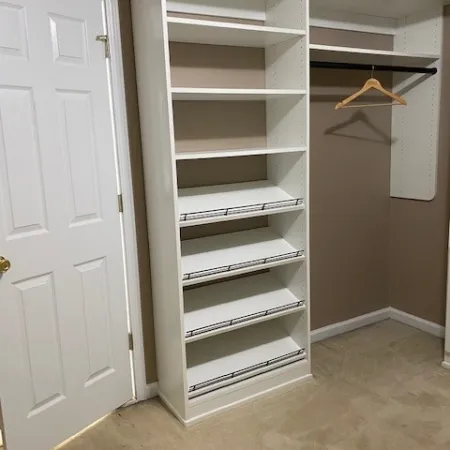 a white shelving unit