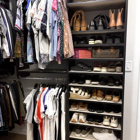 a closet full of shoes