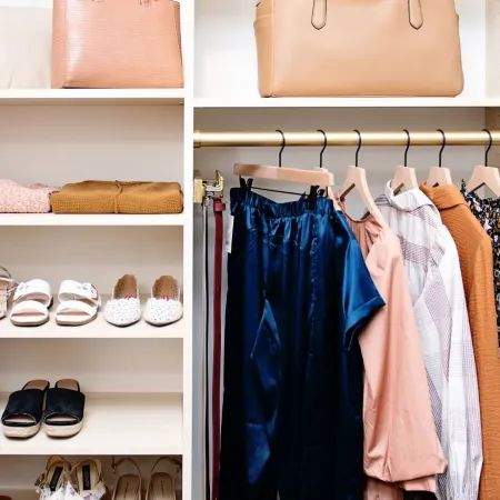 a closet full of clothes