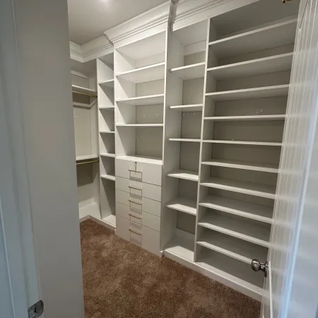 a white shelving unit