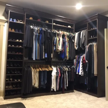 a closet full of clothes