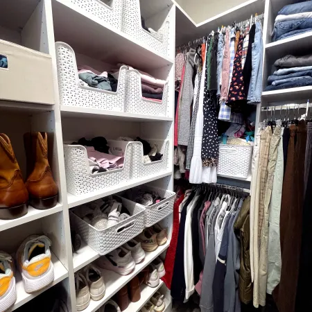 a closet full of shoes