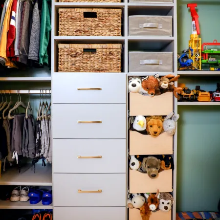 a closet full of clothes