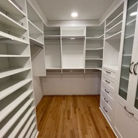 a white shelving unit