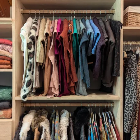 a closet full of clothes