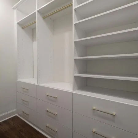 a white shelving unit