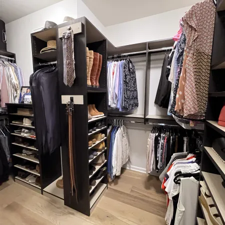 a closet full of clothes